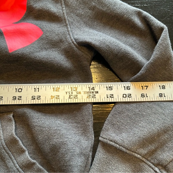 Under Armor 6T Gray Sweatshirt Hoodie Pink and White Logo Unisex - Picture 4 of 8